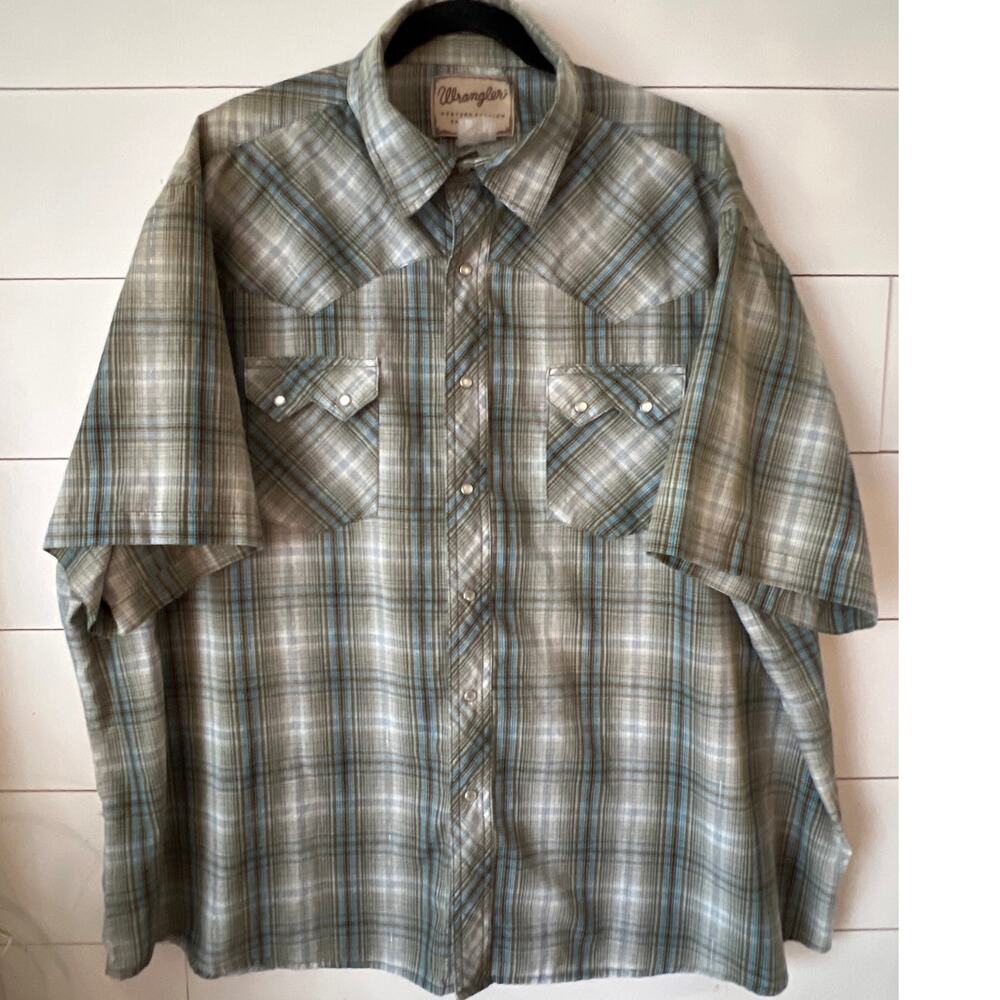 Wrangler Men's Big Tall Pearl Snap Western Button down  3X